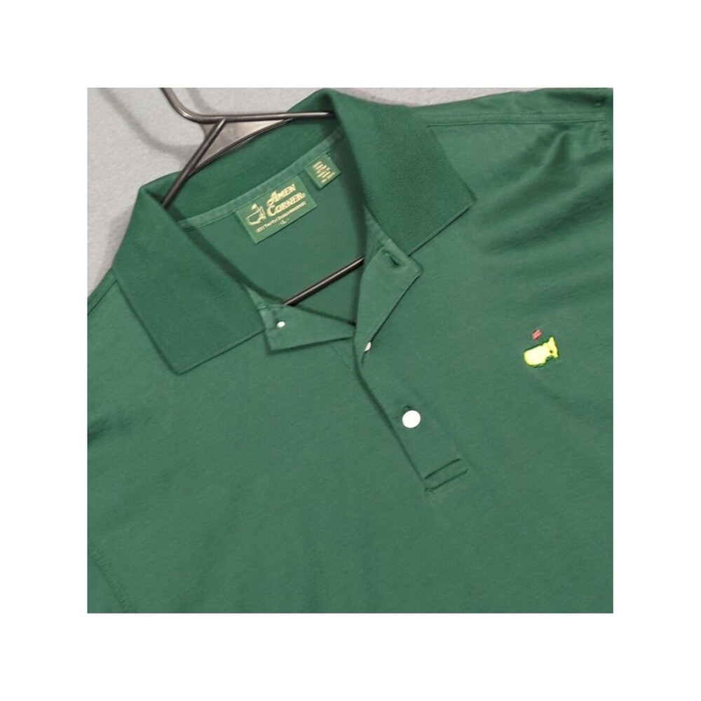 Amen Corner Master Polo Shirt Men's L Green Pima Cotton Golf Performance Casual